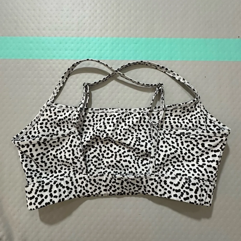 Stylish Black White Leopard Print Speckle Sports Activewear Dance Costume M/L‎
